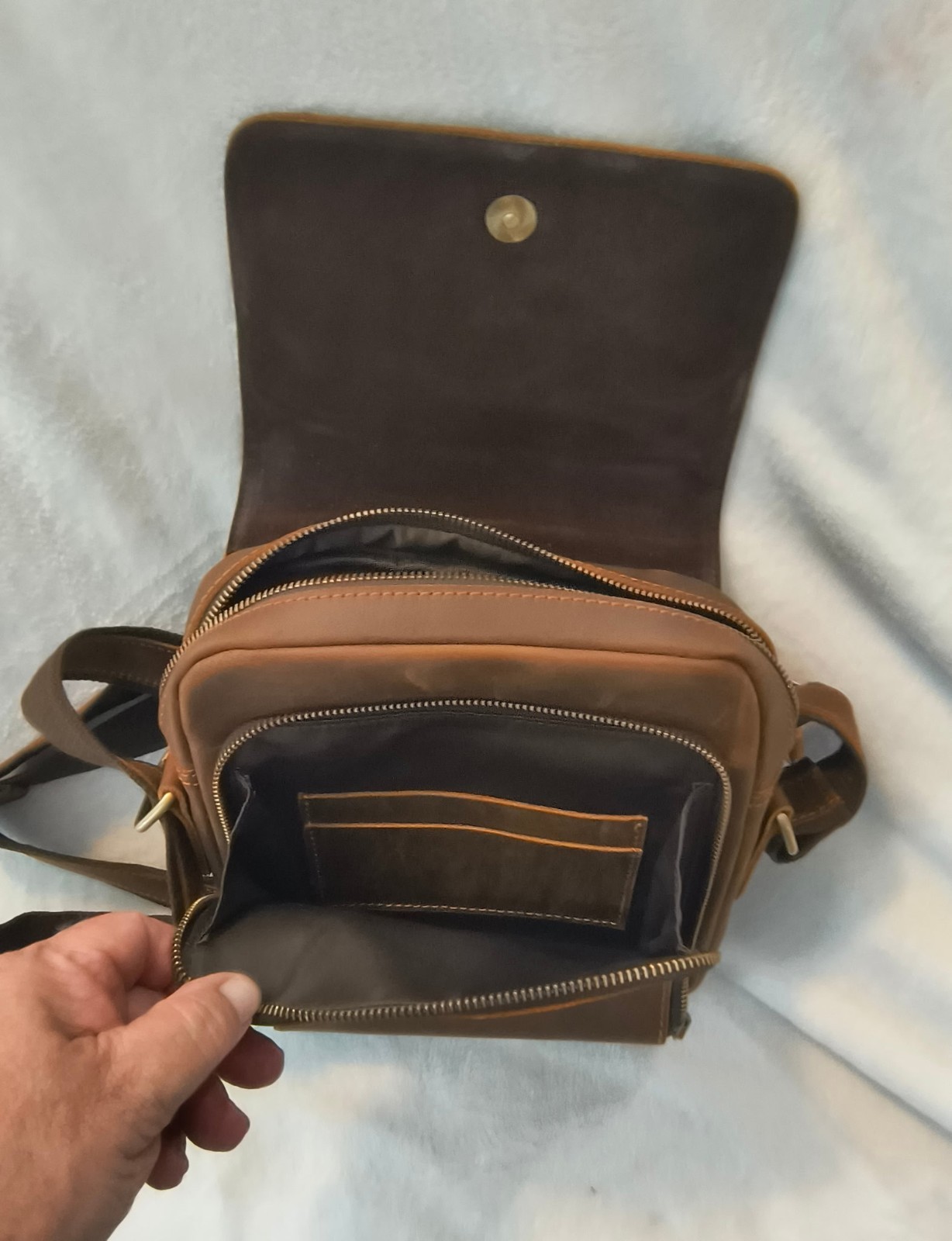 Jack and Chris Cross Body Messenger Bag.Heavy duty distressed premium leather.