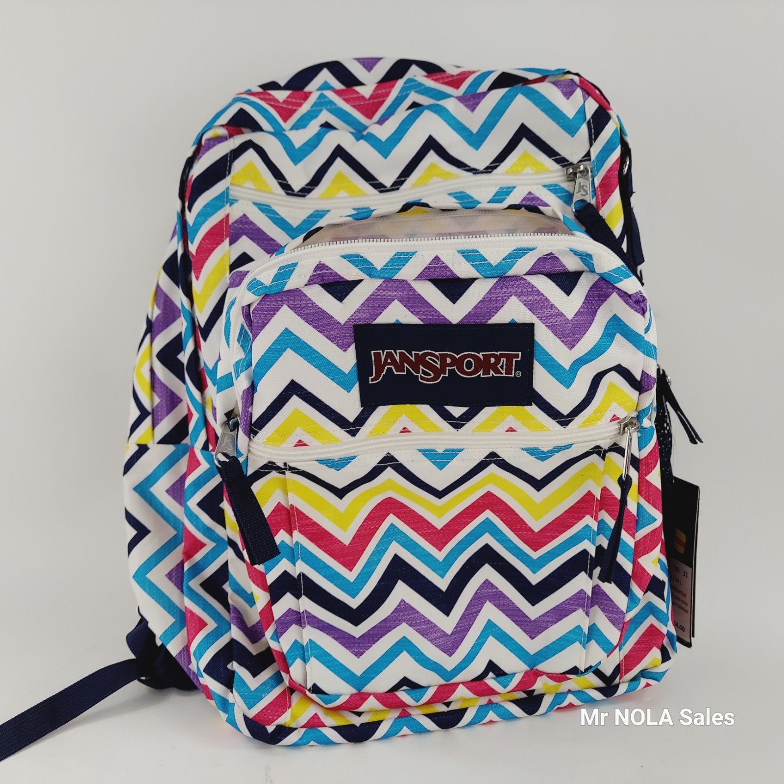 JANSPORT Colorful Rainbow Chevron Large Student Schoolbag School Book Bag (NEW)