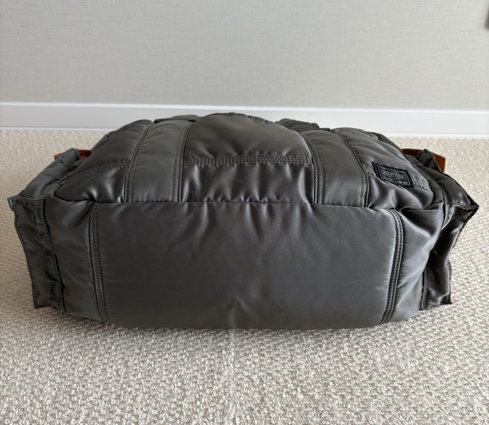 Yoshida PORTER TANKER Boston Bag (L) Nylon Silver Gray Japan 42cm×26cm×13cm