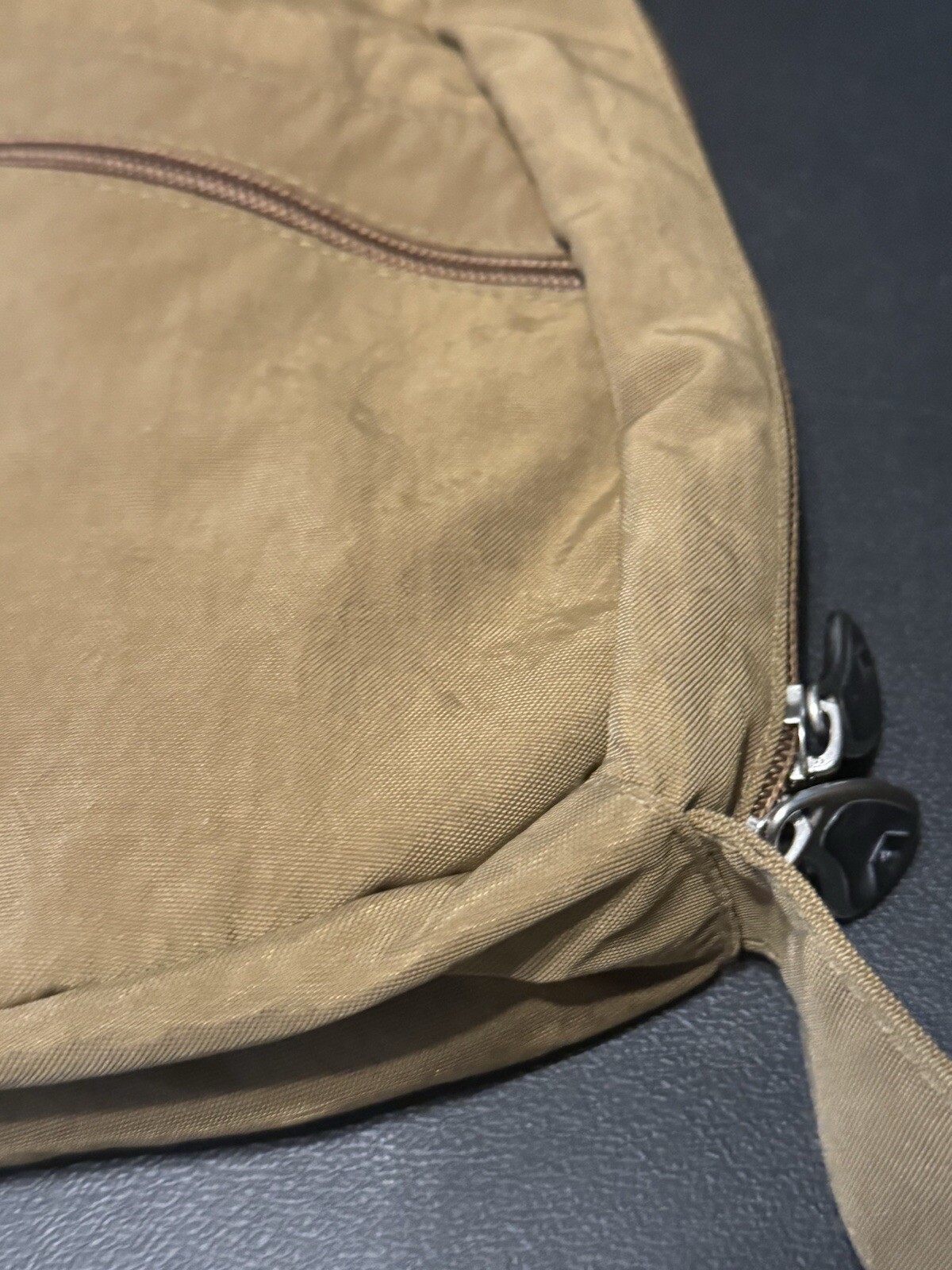 VTG Ameribag Healthy Back Bag Crossbody Sling Backpack Tan/Brown Nylon