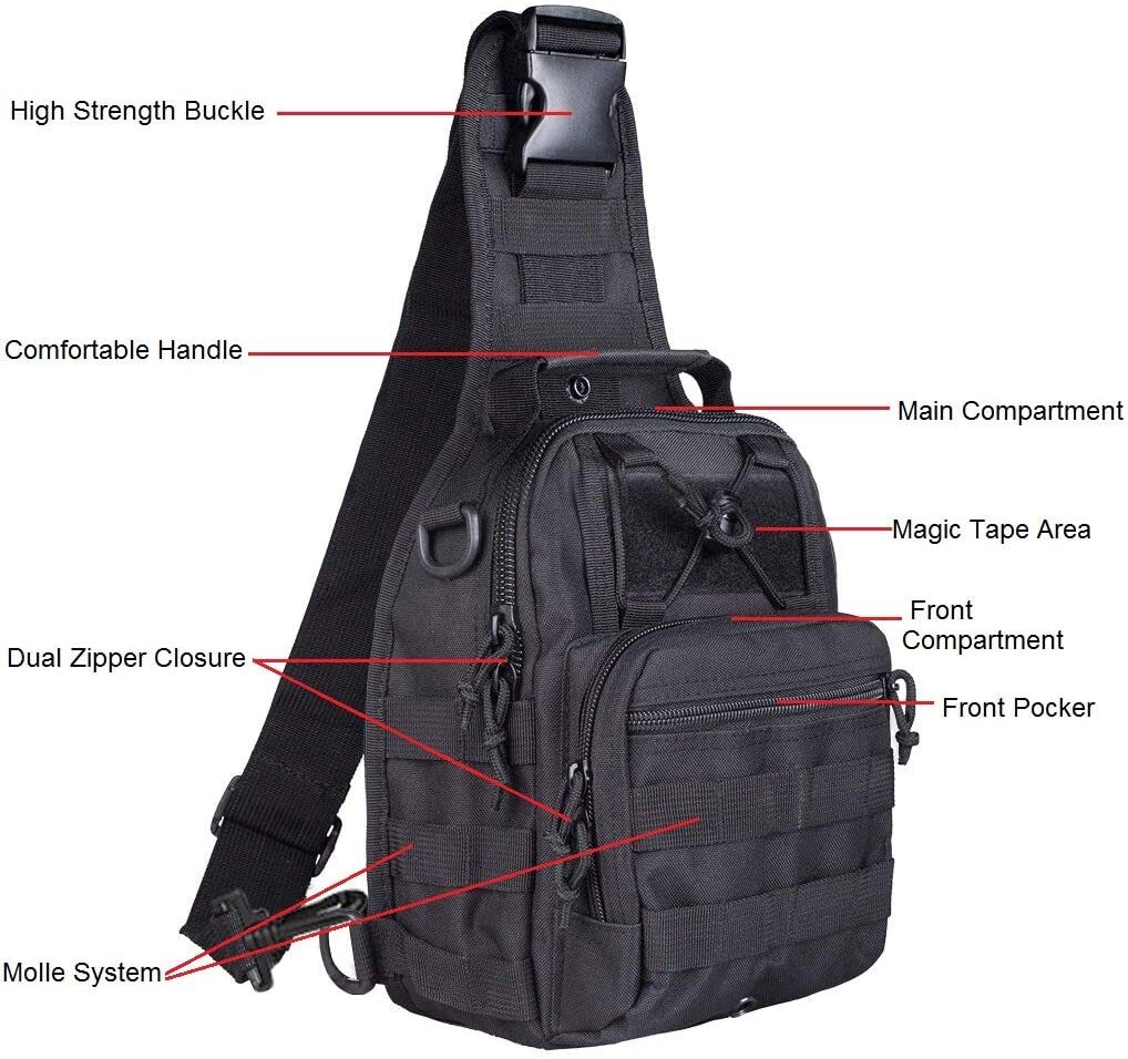 Outdoor Tactical Sling Bag Crossbody Pack Military MOLLE Chest Shoulder Backpack