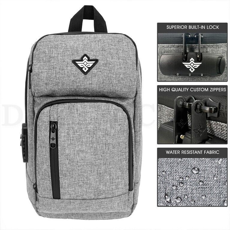 Erozul Equinox Lockable Crossbody Sling Bag w/ Odor Control Technology Graphite