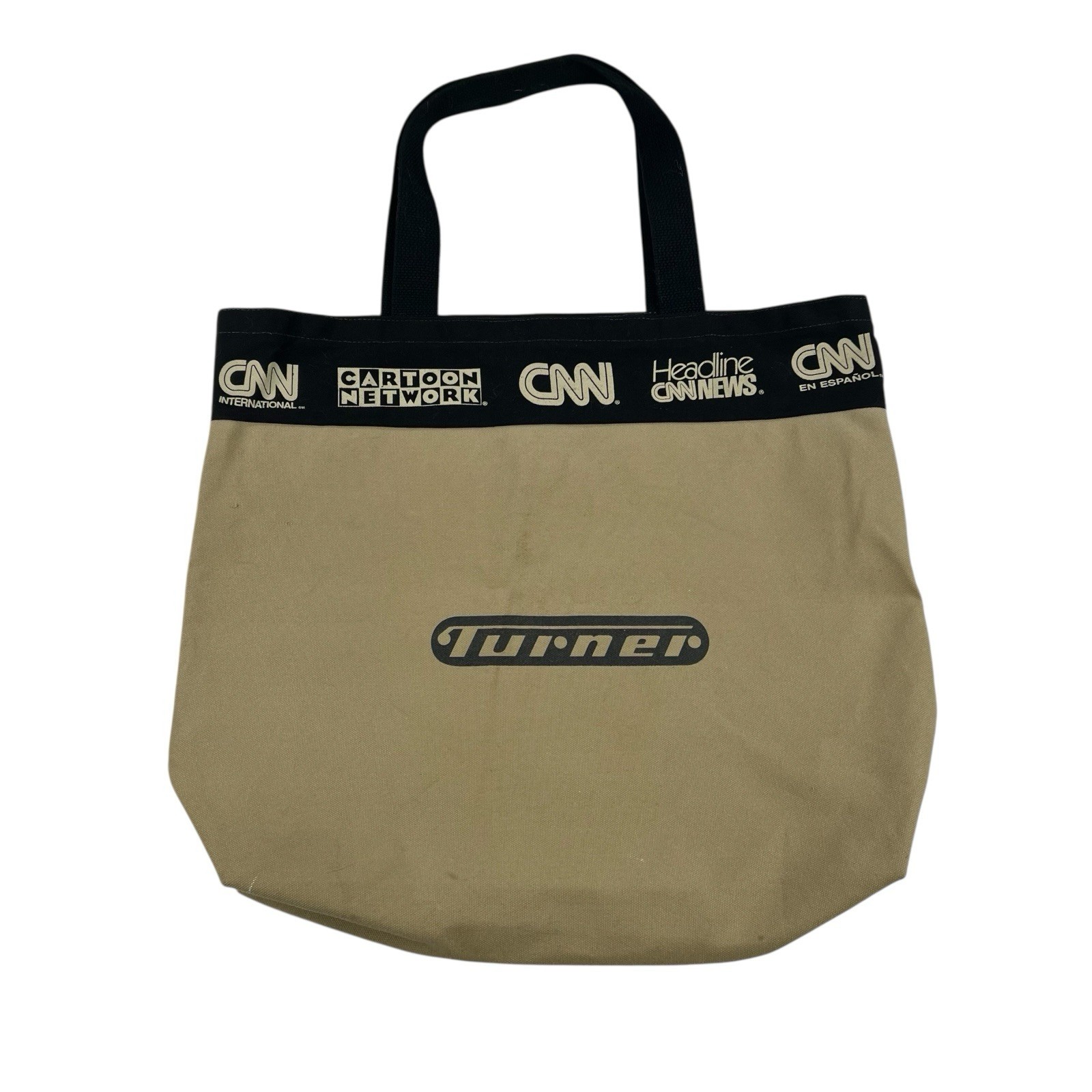 Vintage 90s Turner Broadcasting Large Tote Bag Cartoon Network TNT TBS USA Made