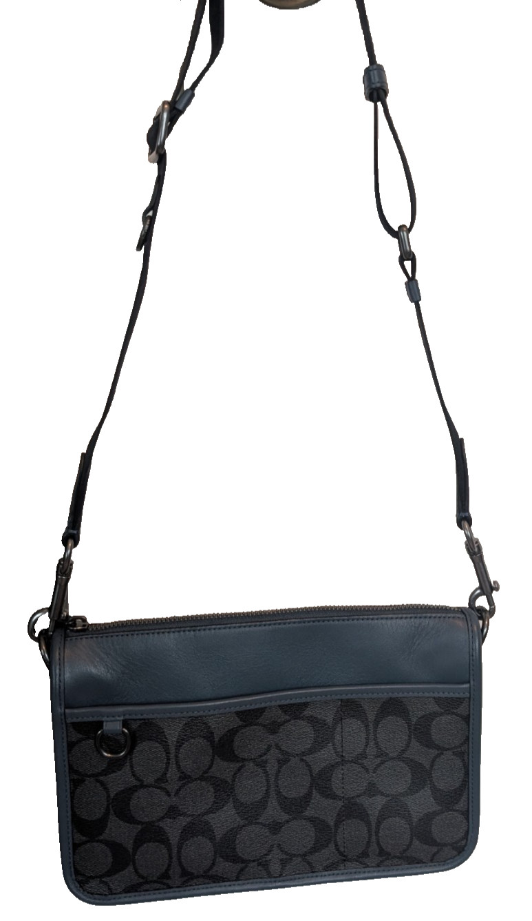 Coach Heritage Convertible Crossbody Shoulder Bag Leather Signature C8141