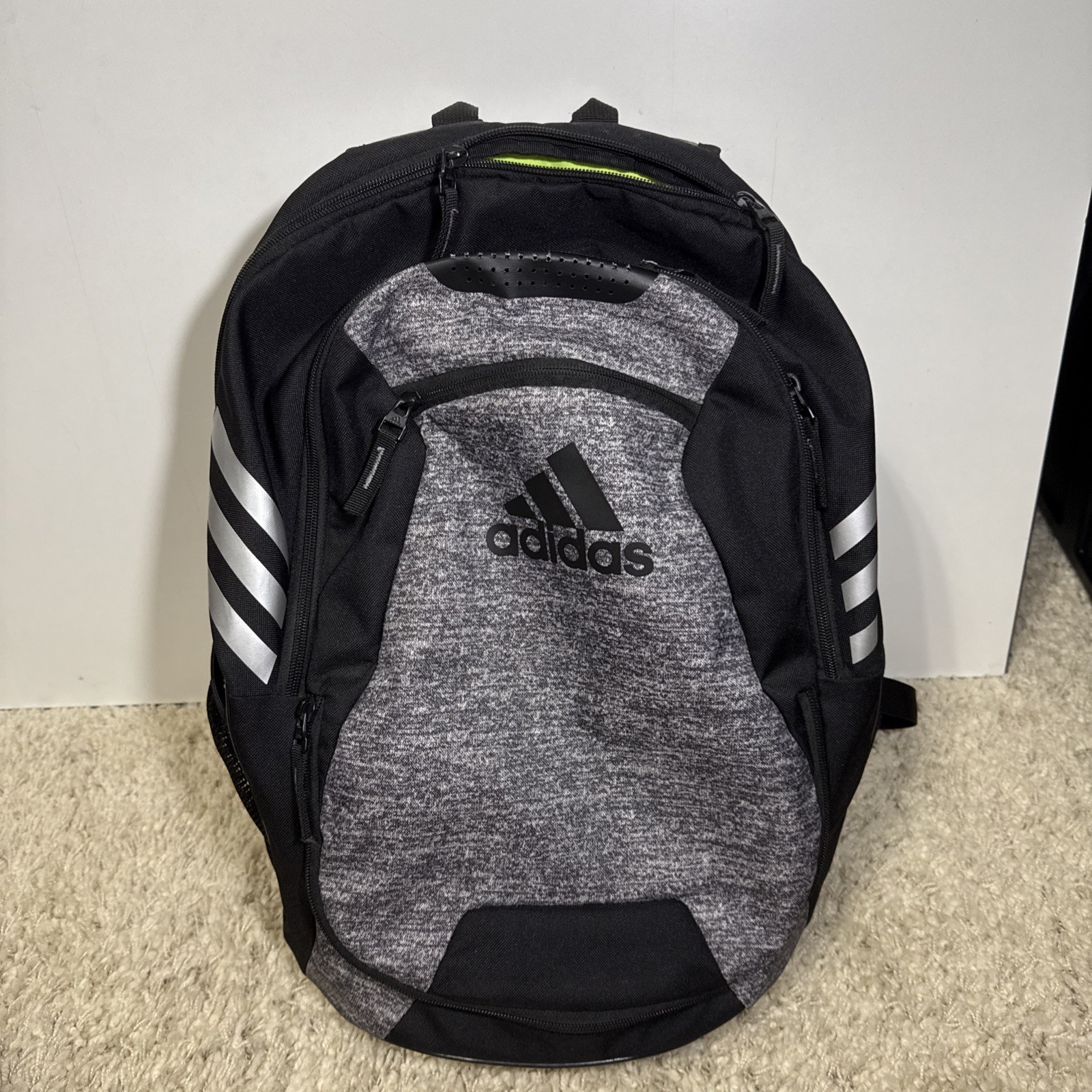 adidas Soccer Backpack Onix Grey Black Cleat Ball Pocket Team Bag 36L