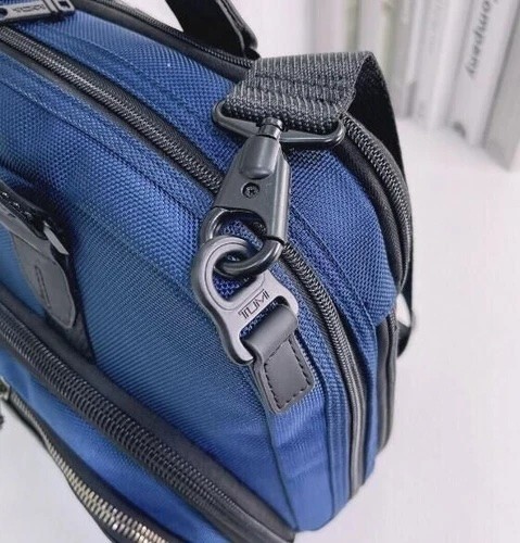 NEW TUMI Alpha Bravo Slim Commuter Briefcase Navy Ballistic Nylon Business