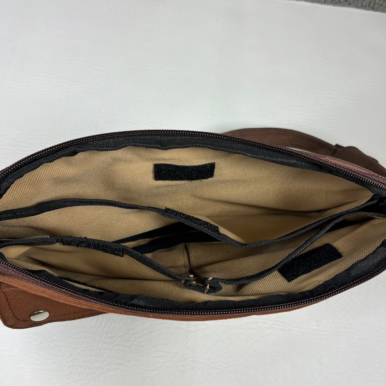 Sabor Active Generation Brown Canvas Crossbody Waist Bag Designed in Japan NWT