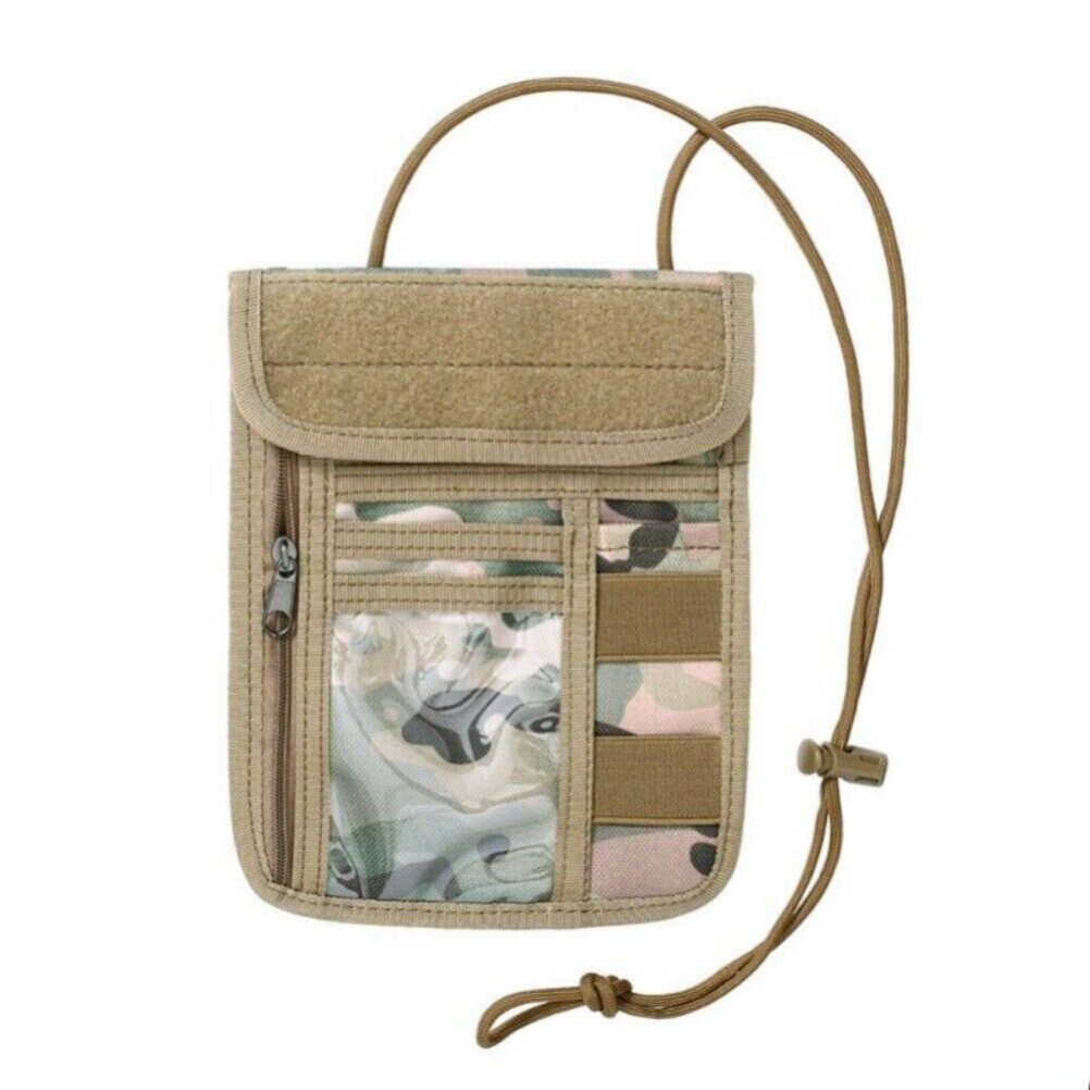 Tactical ID Credit Card Holder Case Passport Purse Chest Hanging Wallet Pouch