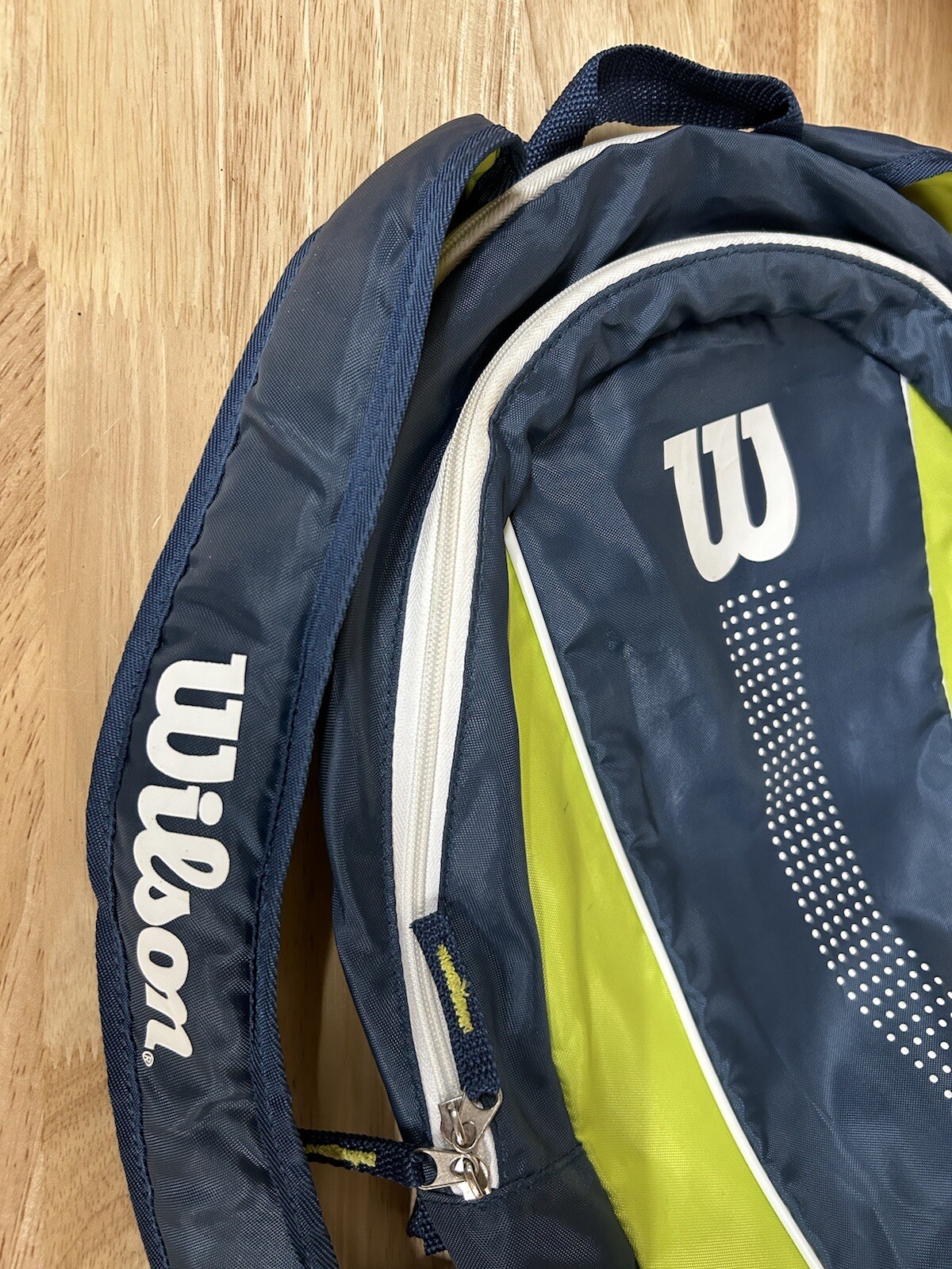 Wilson Backpack Blue with Yellow accents 2 zipper compartments Good Condition