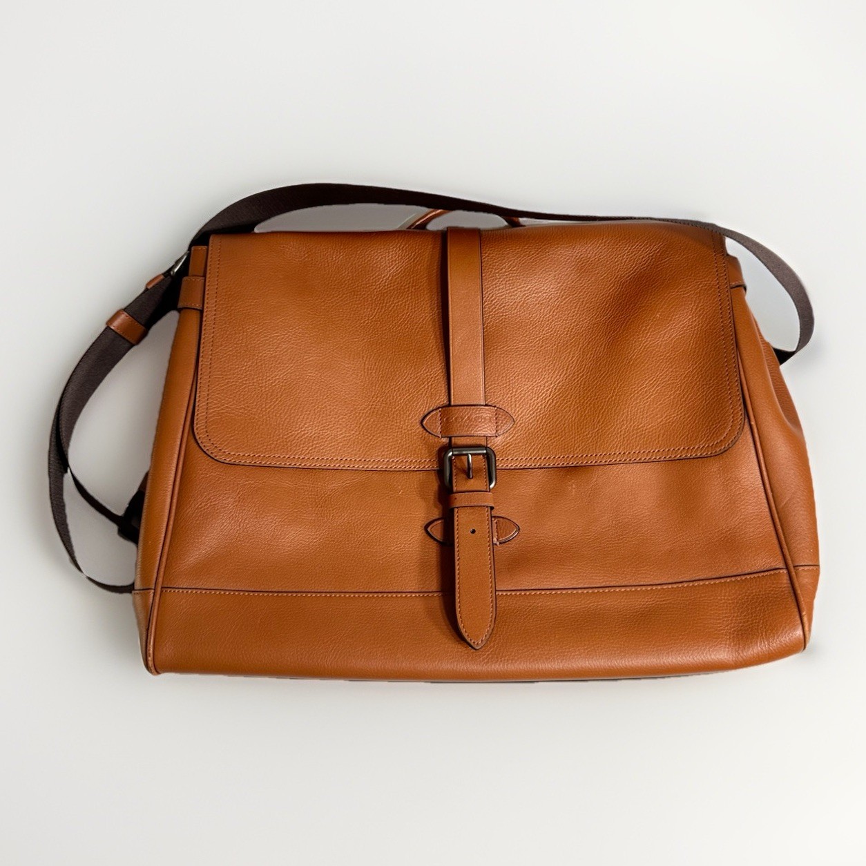 Coach Hudson Saddle Pebbled Leather Messenger Bag