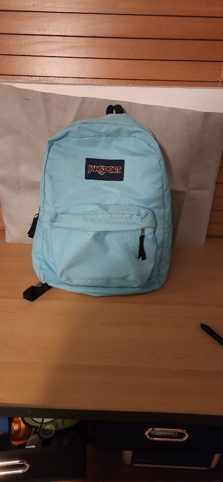 JanSport Cerulean Blue Superbreak Backpack Two Pocket School Travel Camping