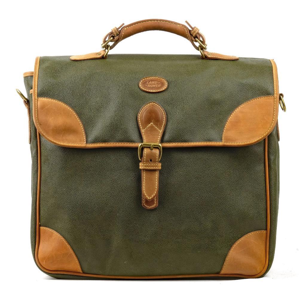 Vintage MULHOLLAND BROTHERS for Land Rover Bag Waxed Canvas & Leather Green