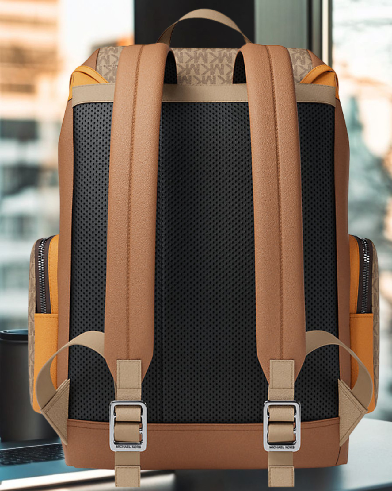 Michael Kors Cooper Men Medium Signature Logo Travel City Backpack Variation