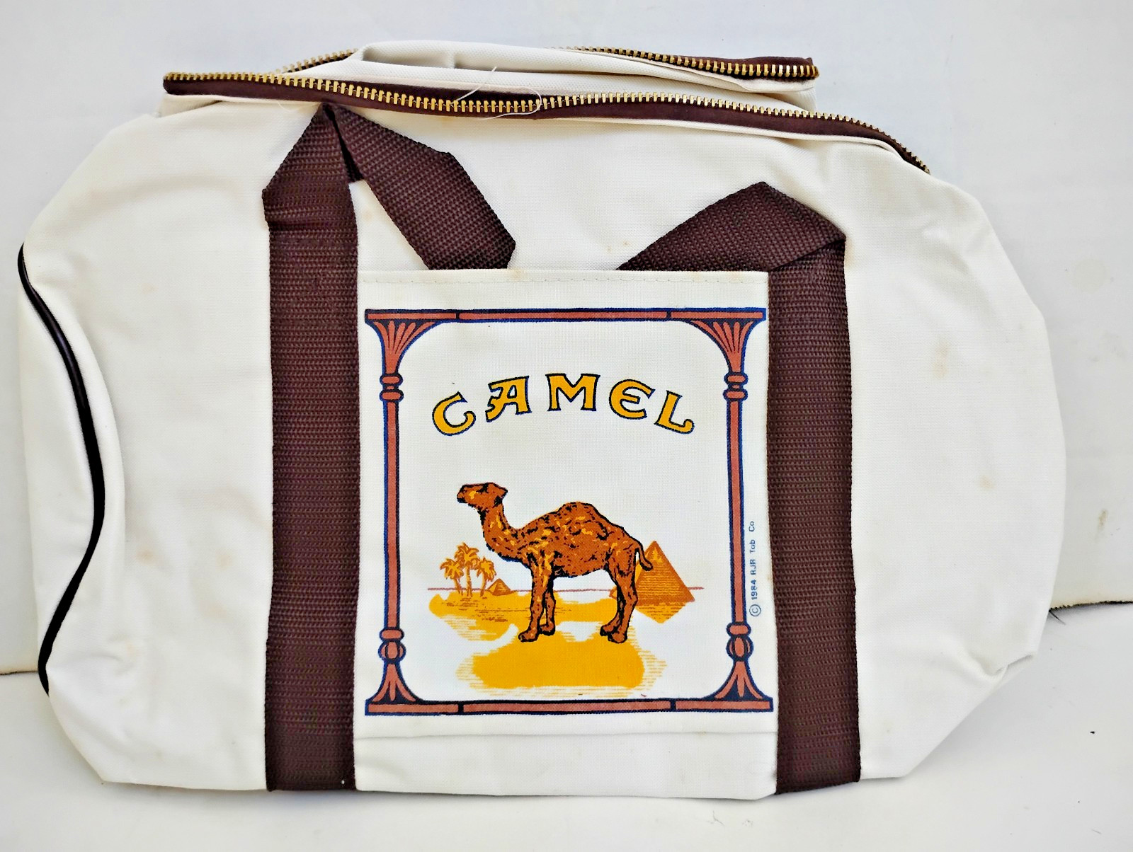Vinttage Camel Logo White Canvas Duffel Bag RJ Reynolds Promo 1984 #2