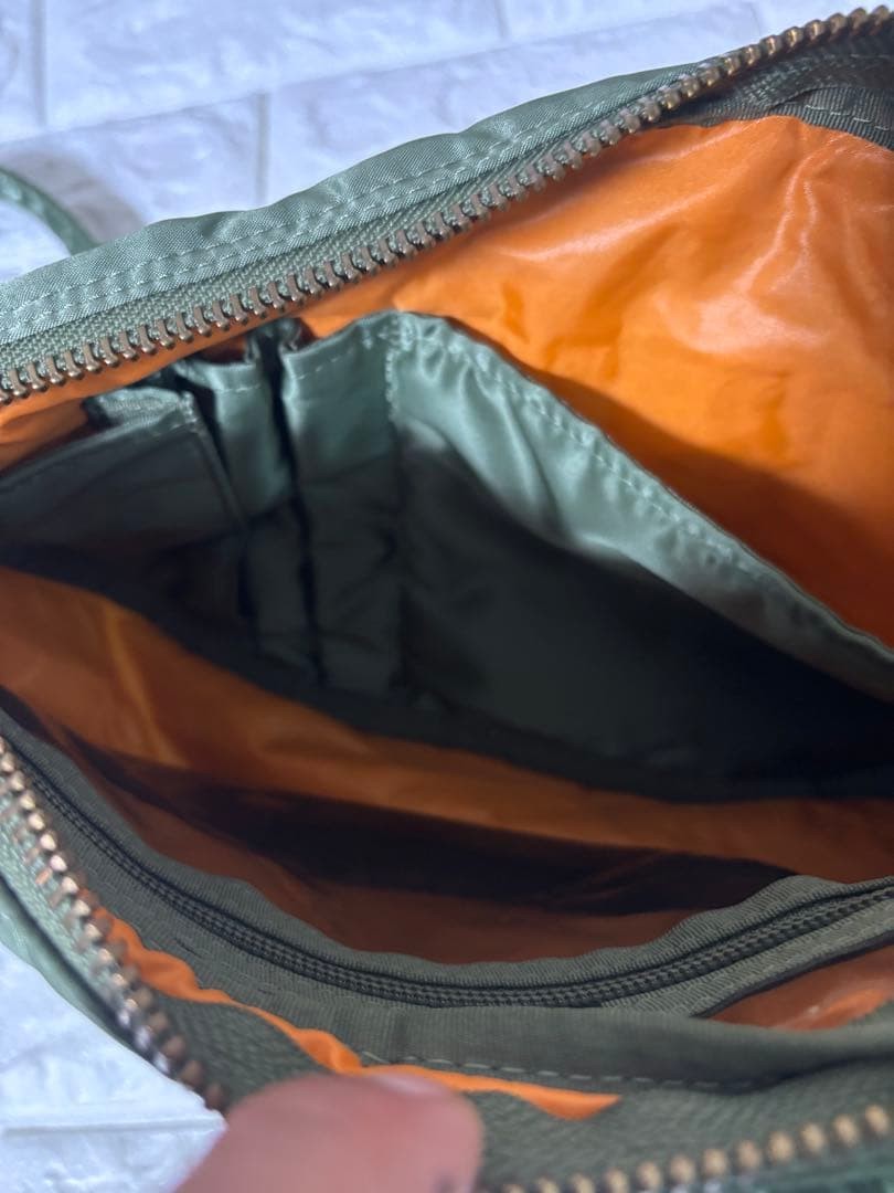 Authentic Porter Yoshida Kaban Oval Shoulder Bag Nylon Green 32cm Large Capacity