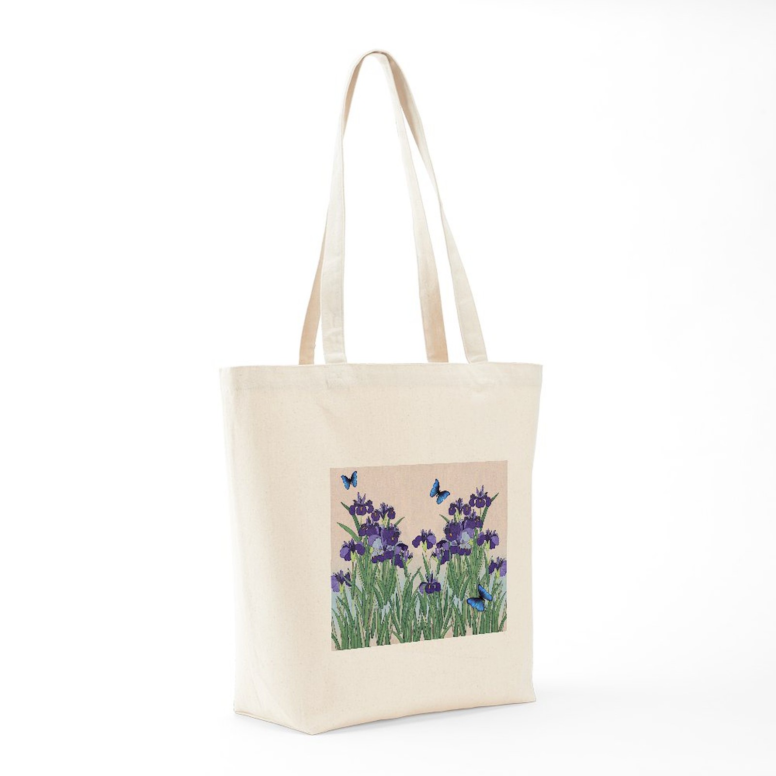 CafePress Japanese Iris & Butterflies Tote Bag (295219698)