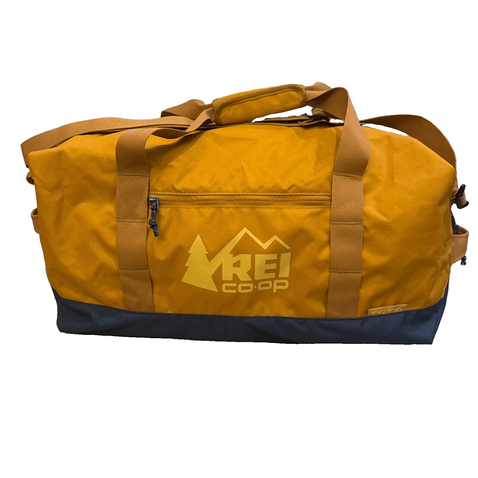 REI CO-OP Roadtripper 40L Duffel Bag Gold Gray Travel Gear Luggage W/strap NEW