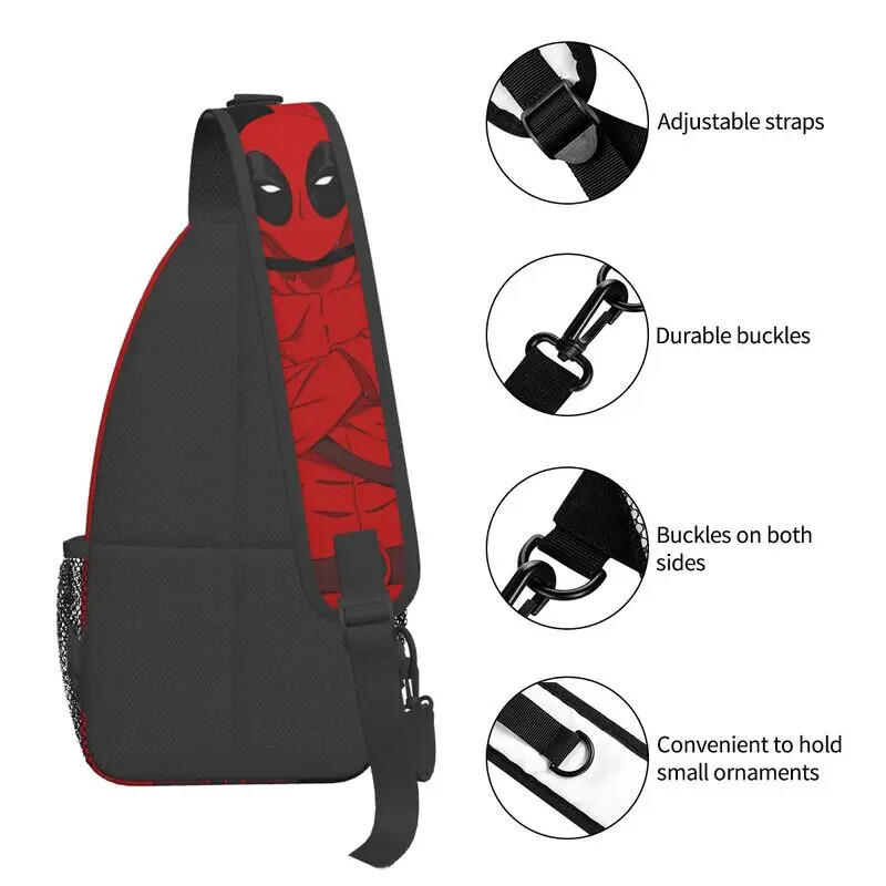 Casual Deadpool Sling Crossbody Backpack Men Shoulder Chest Bags for Traveling