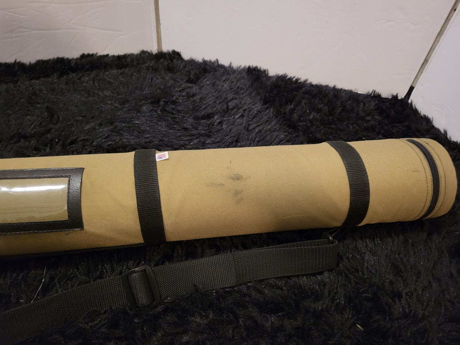 🔥 Duluth Trading Co. Hard Canvas Fishing Rod Travel Case Tube RARE Made In USA