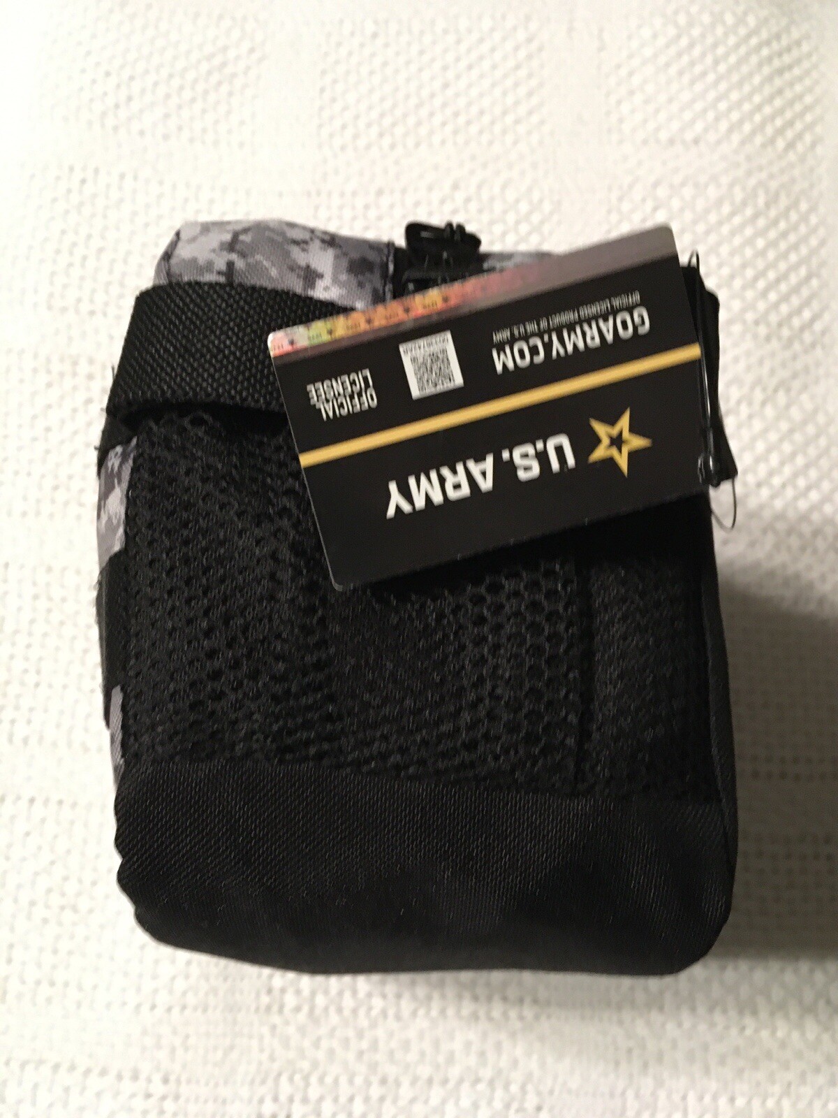 U.S. ARMY DIGITAL CAMO TRAVEL DOPP BAG Toiletries Clip Handle Gray-Black 10” NWT