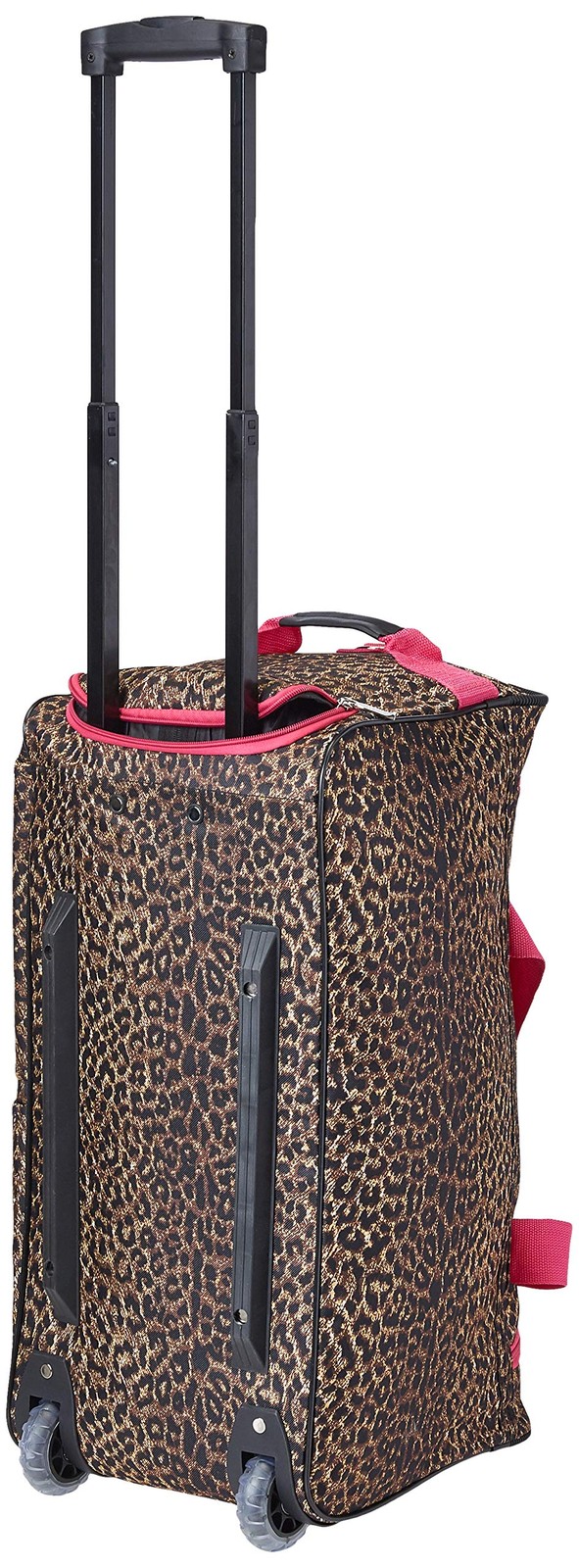 Rockland Rolling Duffel Bag PINKLEOPARD 22In