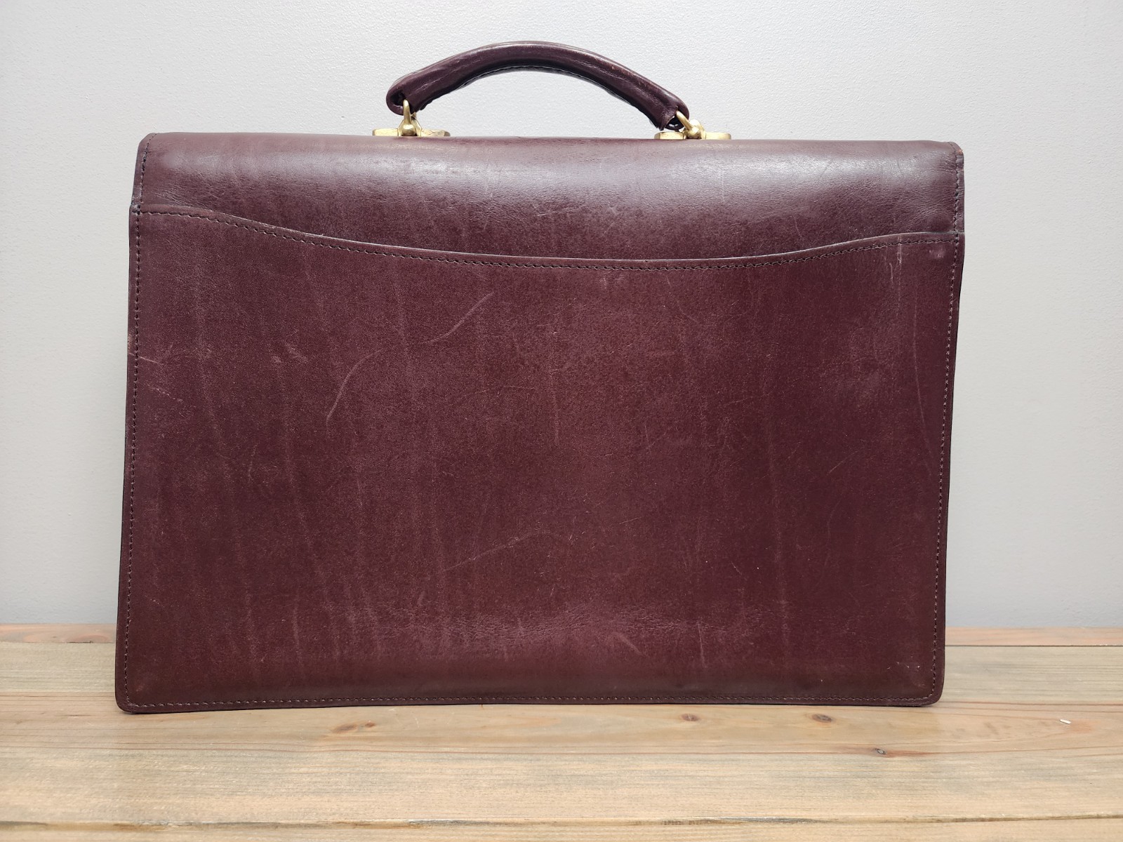 Schlesinger Brown Leather Briefcase With Working Combination Lock Vintage