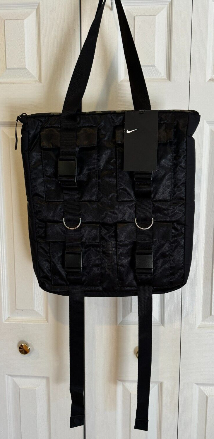 Nike Air Max Black Tote Bag Utility Pockets College Travel Books BA5852-010 NEW