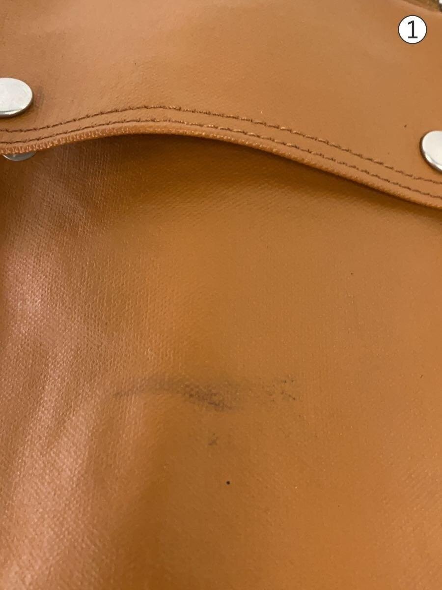 Authentic PORTER Leather Shoulder Bag 29cm High Camel Unlined Simple Design