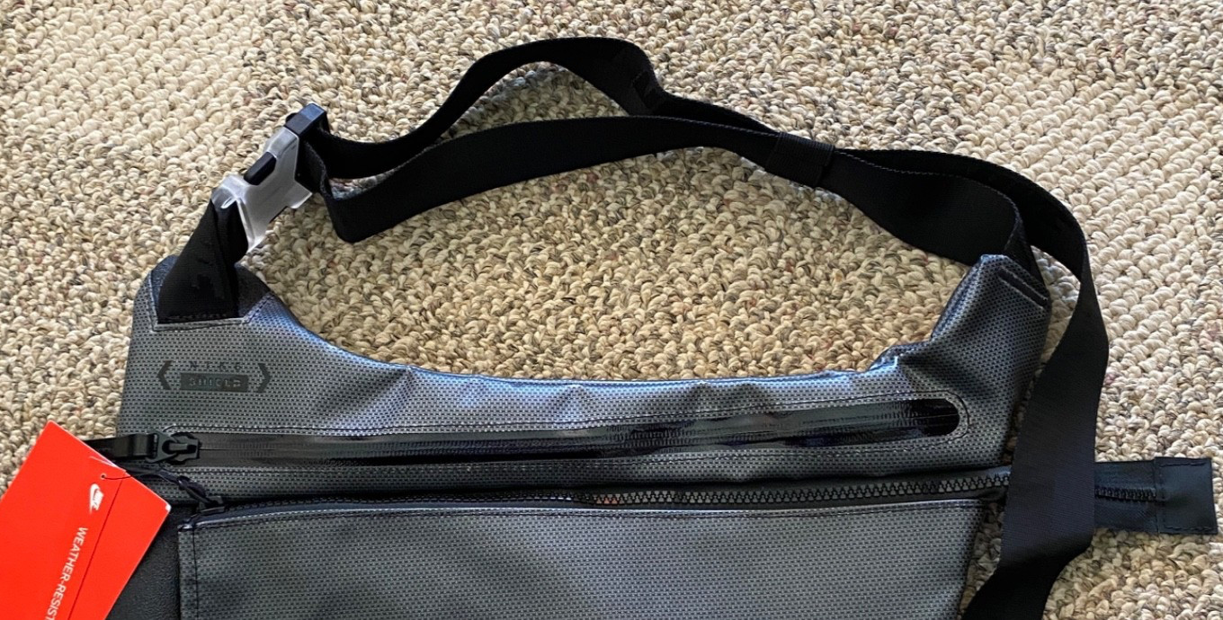 NNike Shield Weather Resistant Sling Bag Gray Small Approx. 15” X 8.5″