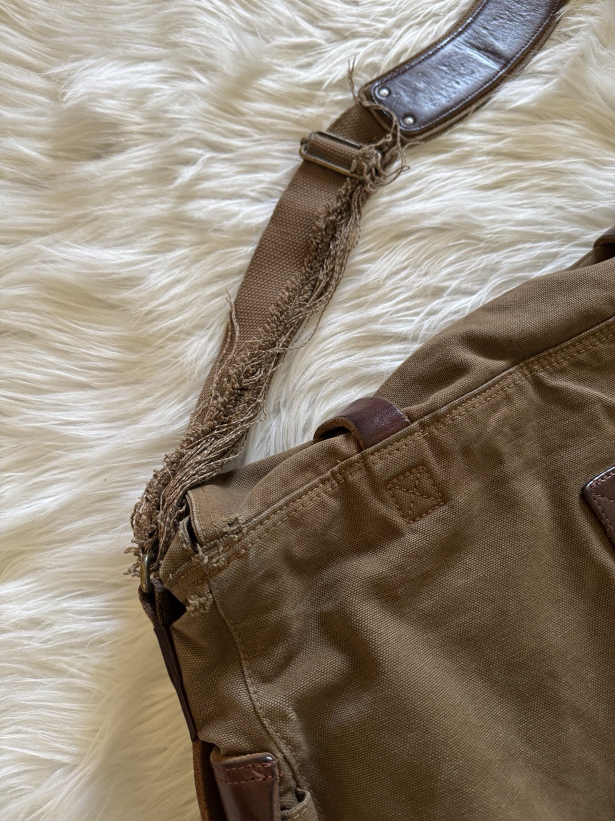 Belstaff 554 Colonial Messenger Bag Cotton Leather Panama