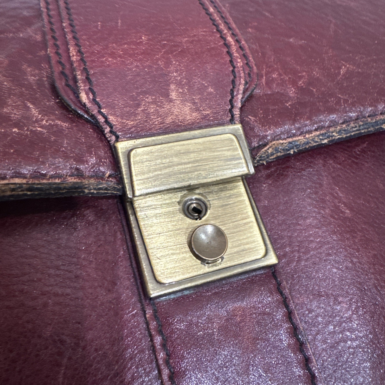 Vintage Renwick Antico Oxhide Leather Mens Briefcase Bag w Keys Canada Messenger