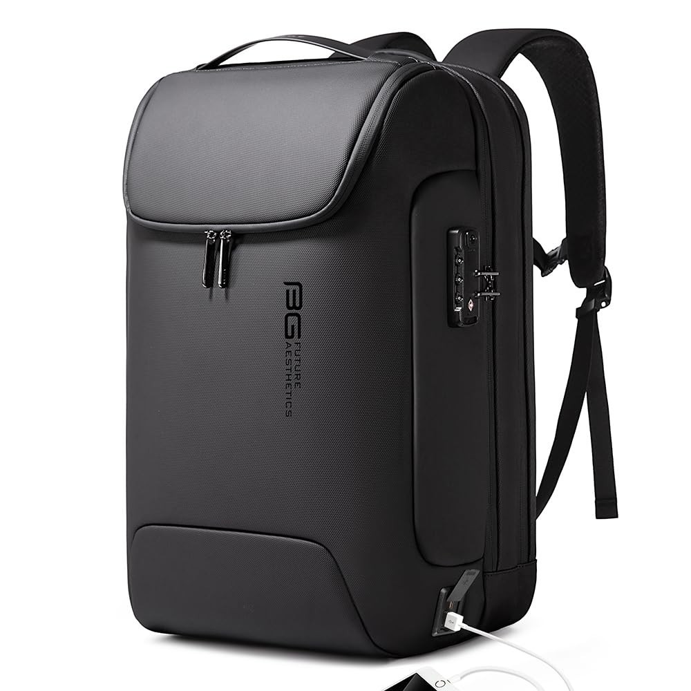 Waterproof Anti-Theft Travel Backpack, USB Charging Port, Fits 17.3″ Laptop