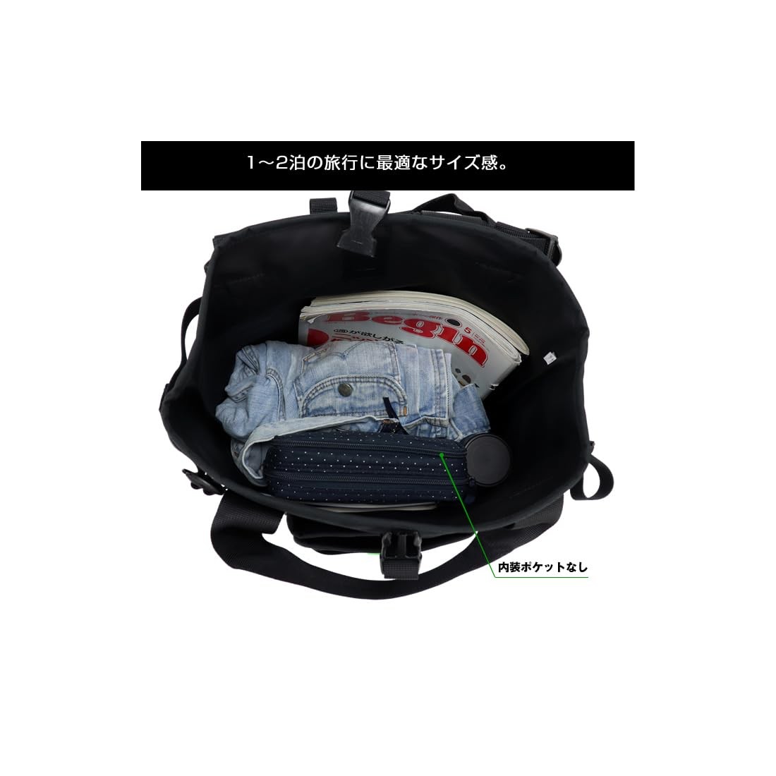PORTER Union Backpack, Black, 100% Polyester (PVC coated on the back)