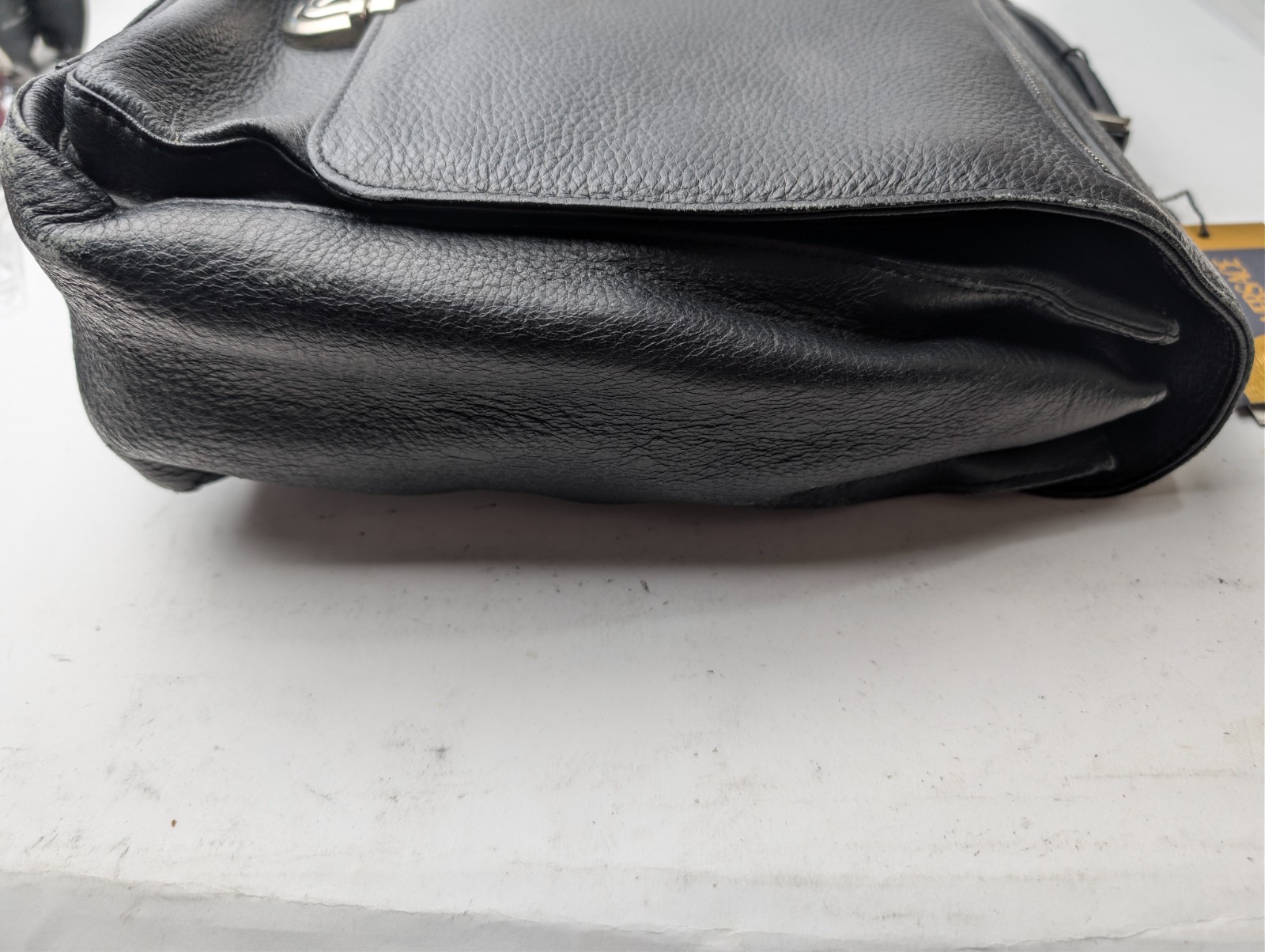 Authentic Versace Black Leather Briefcase Portfolio Business Document Bag NWT
