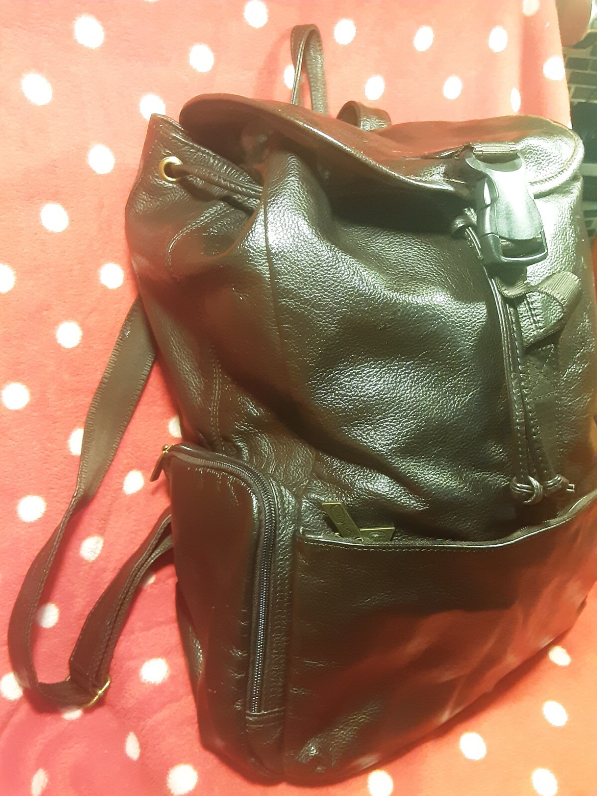 Ameri Leather Mens Large Backpack Luggage Dark Brown Very Clean Inside