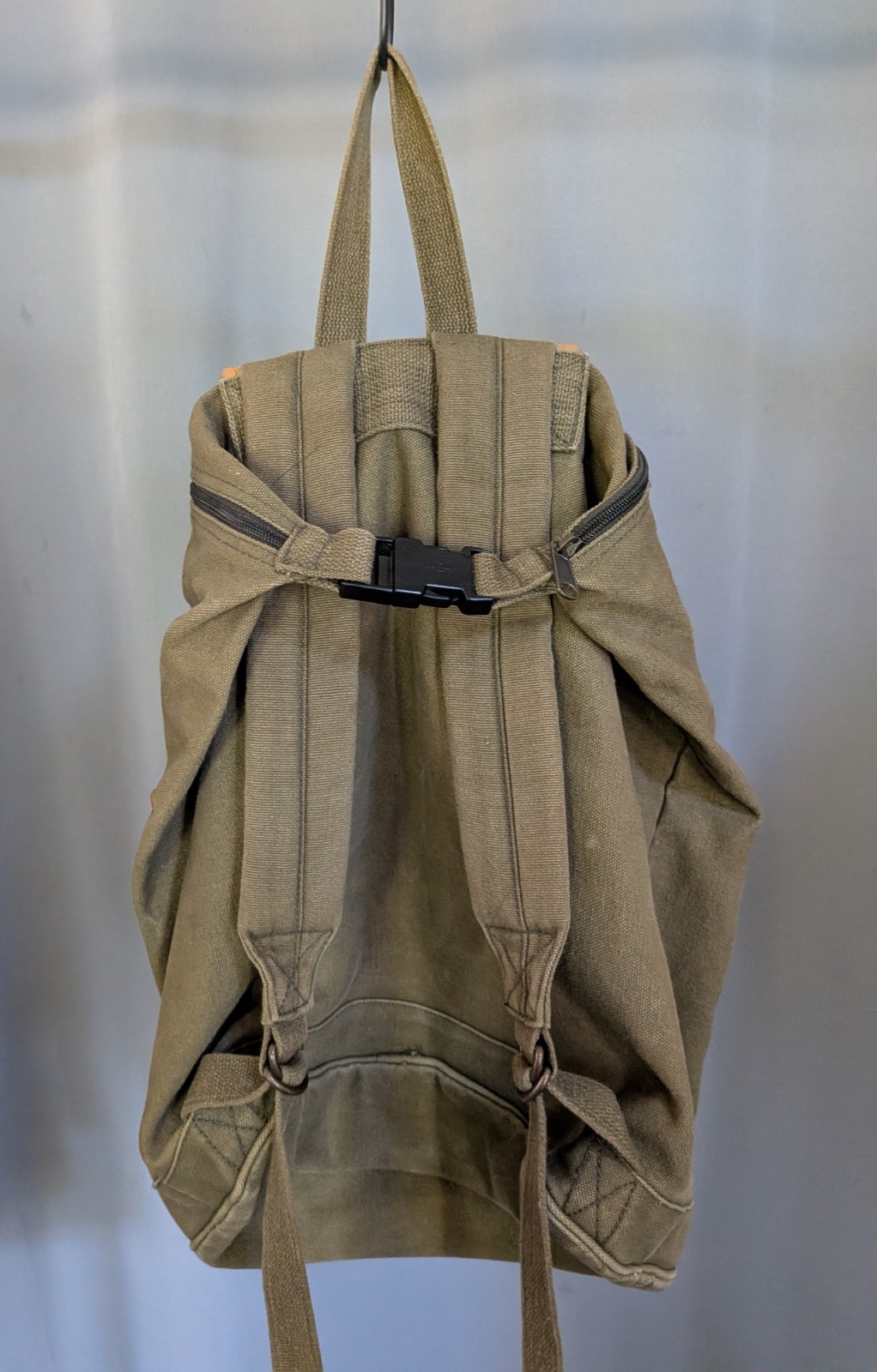 Vintage High Sierra Canvas Leather Backpack Rucksack Hiking Daypack