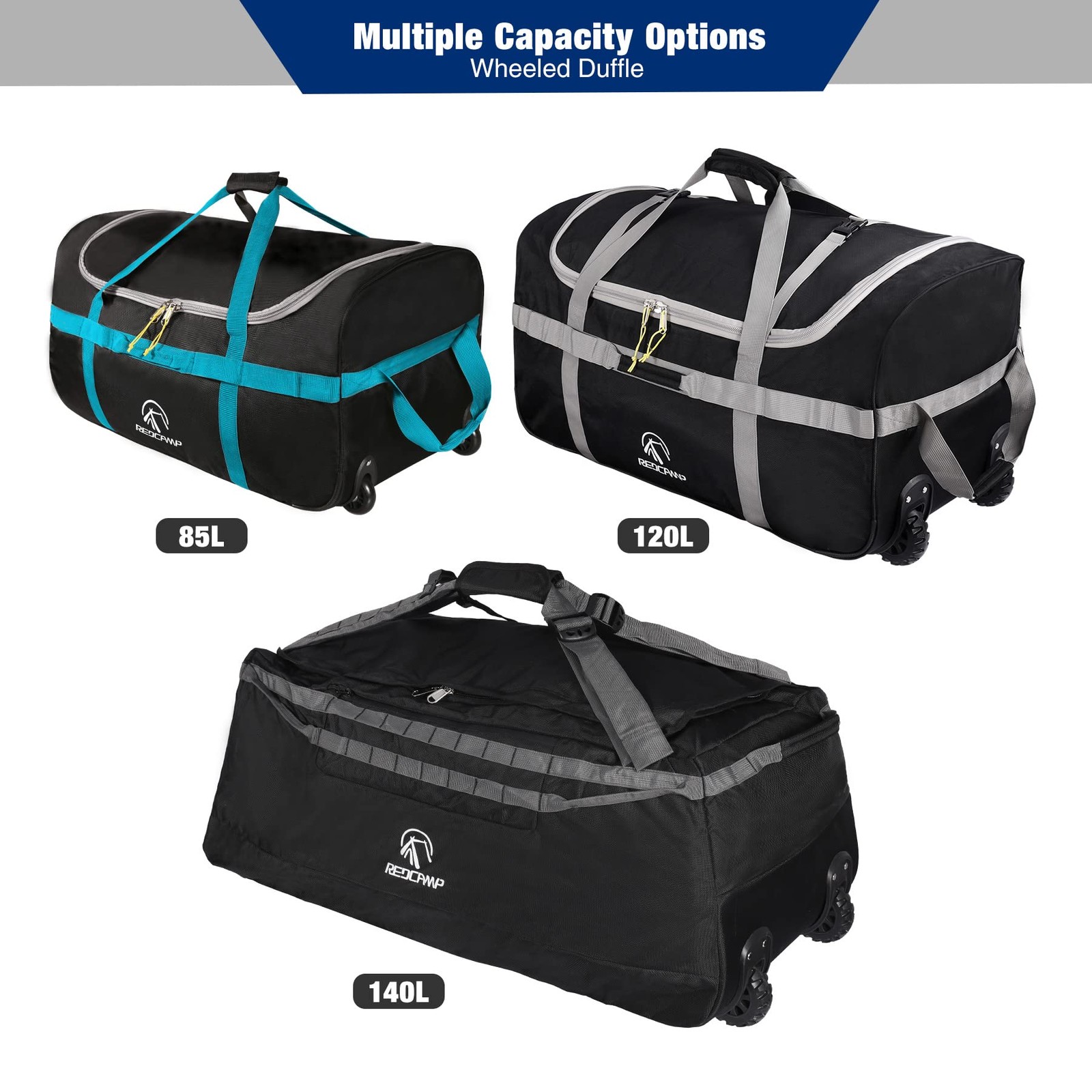 85L/120L/140L Foldable Duffle Bag with Wheels, Large Travel Duffel Bag, 140l …