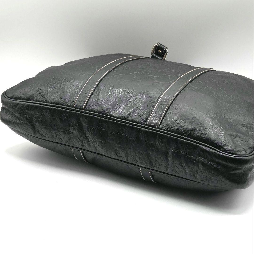 GUCCI Guccissima GG Leather Briefcase Business Bag Black From JAPAN
