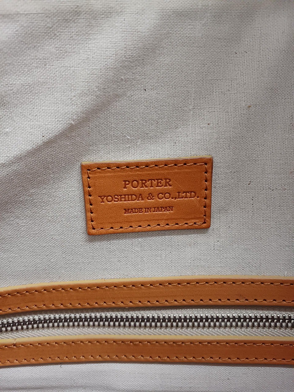 PORTER TAND Boston bag Camel Brown Leather Men Duffle bag Large capacity