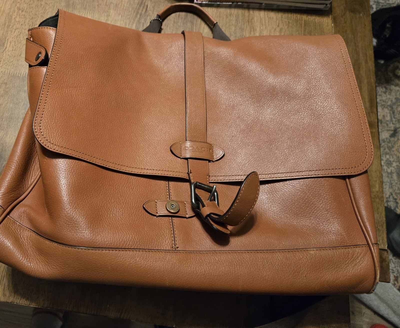 COACH Saddle Leather Messenger Bag