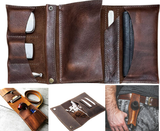 personalize smoking pipe bag Cigarette Tobacco Pouch holder pocket Leather MY1