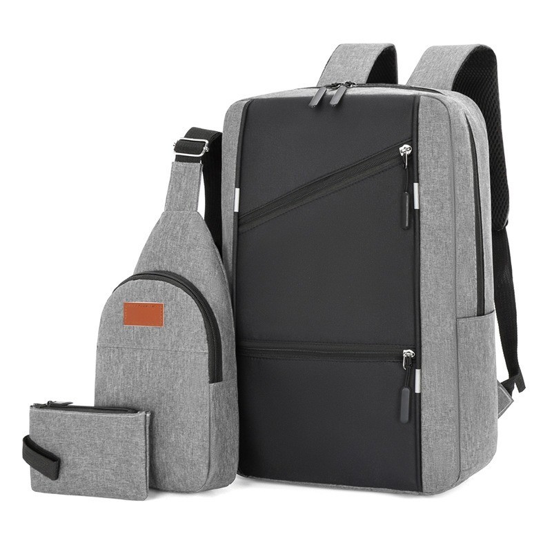 Black Business Laptop Waterproof Backpack Set Travel College School Bag