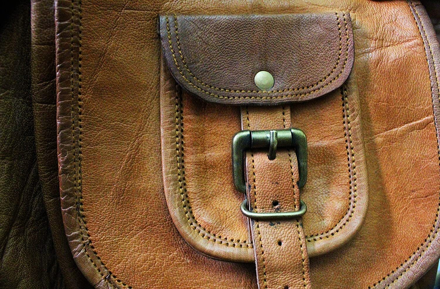 20″ Luxury Leather Backpack Bag Laptop Rucksack Vintage Genuine Travel Men