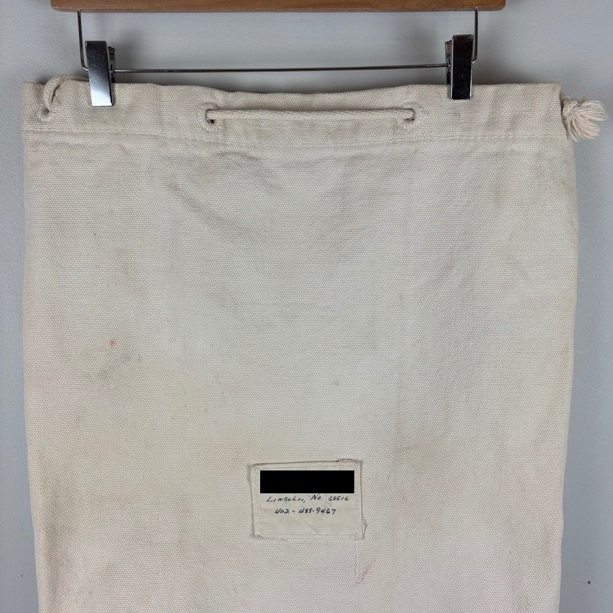 VTG Military Canvas Laundry Bag Top Drawstring Rope Barracks Beige 32″ x 18″
