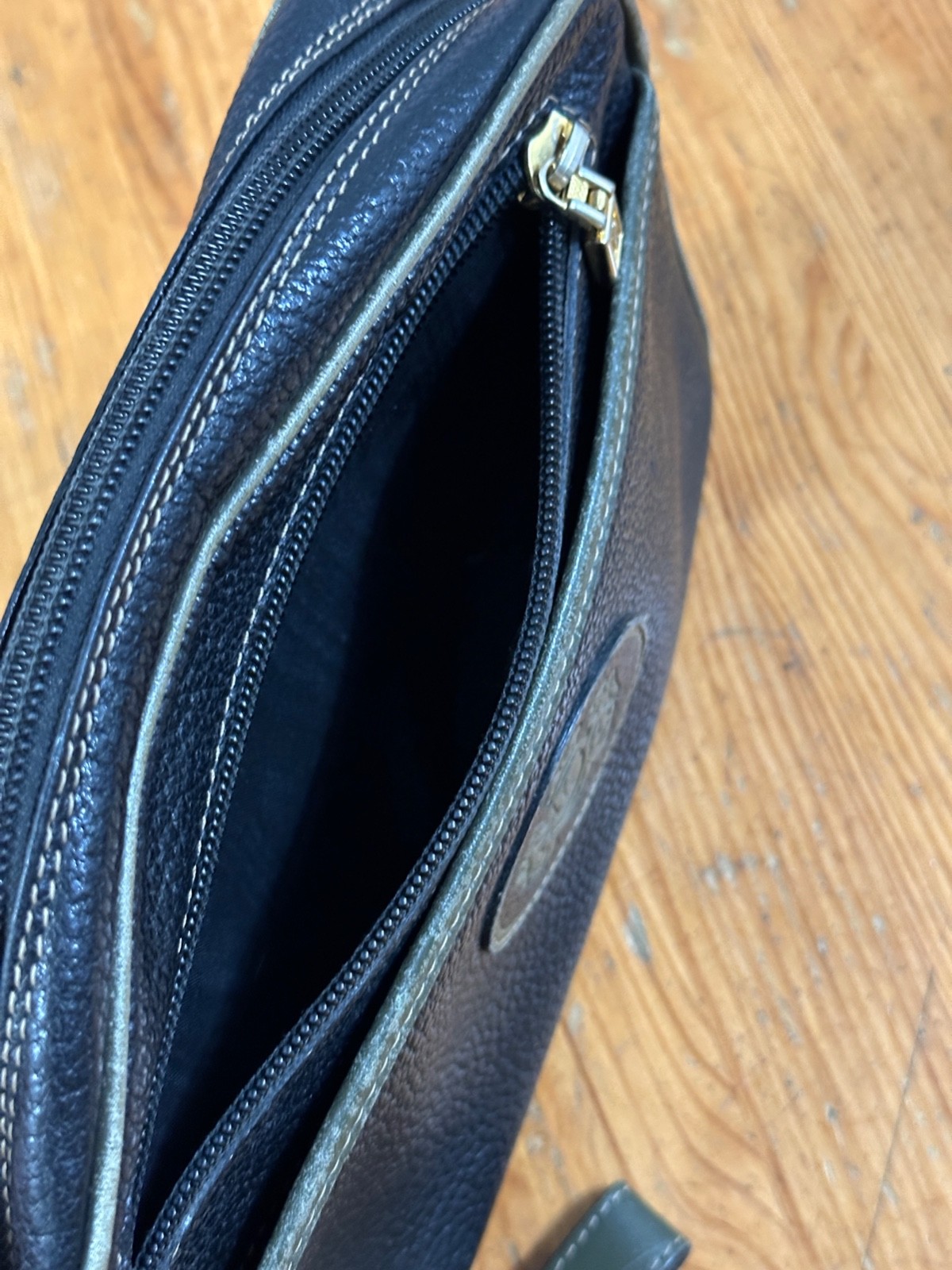 A.Testoni Dinamico Black Clutch Bag Leather Bag Travel Made Italy