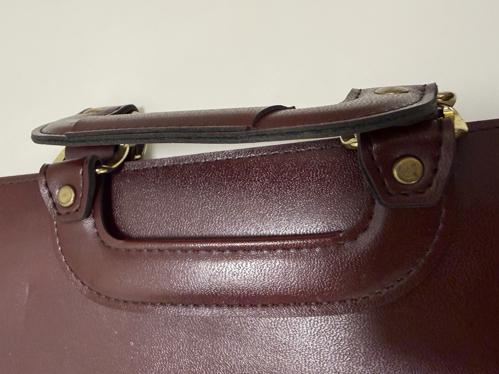 Vintage Brown Attache Briefcase Structured Lawyer Business Bag Large