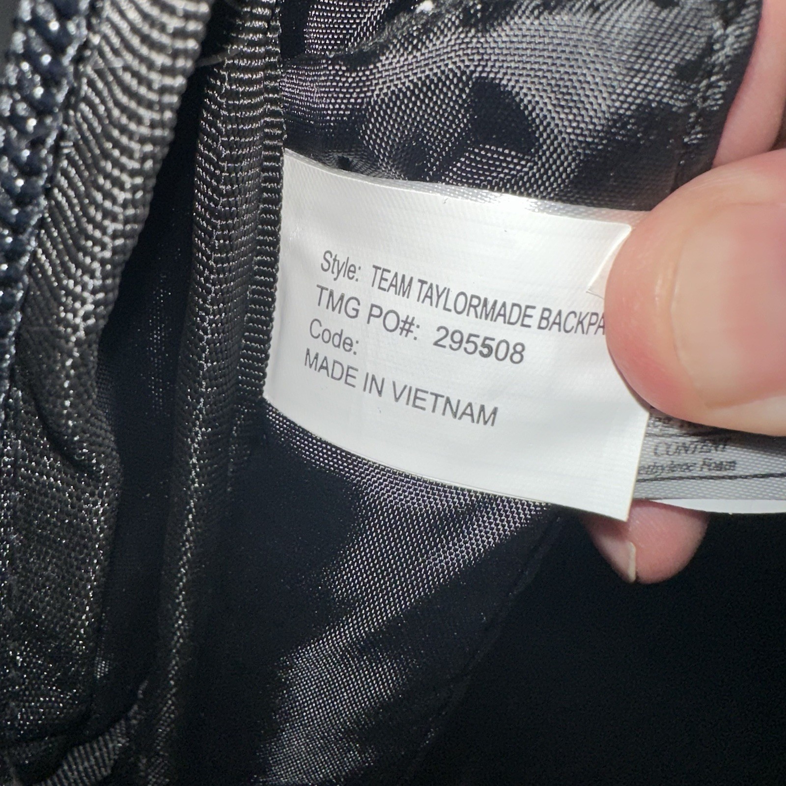 Team TaylorMade Backpack Black PGA Staff Tour Pro Issue Crusader