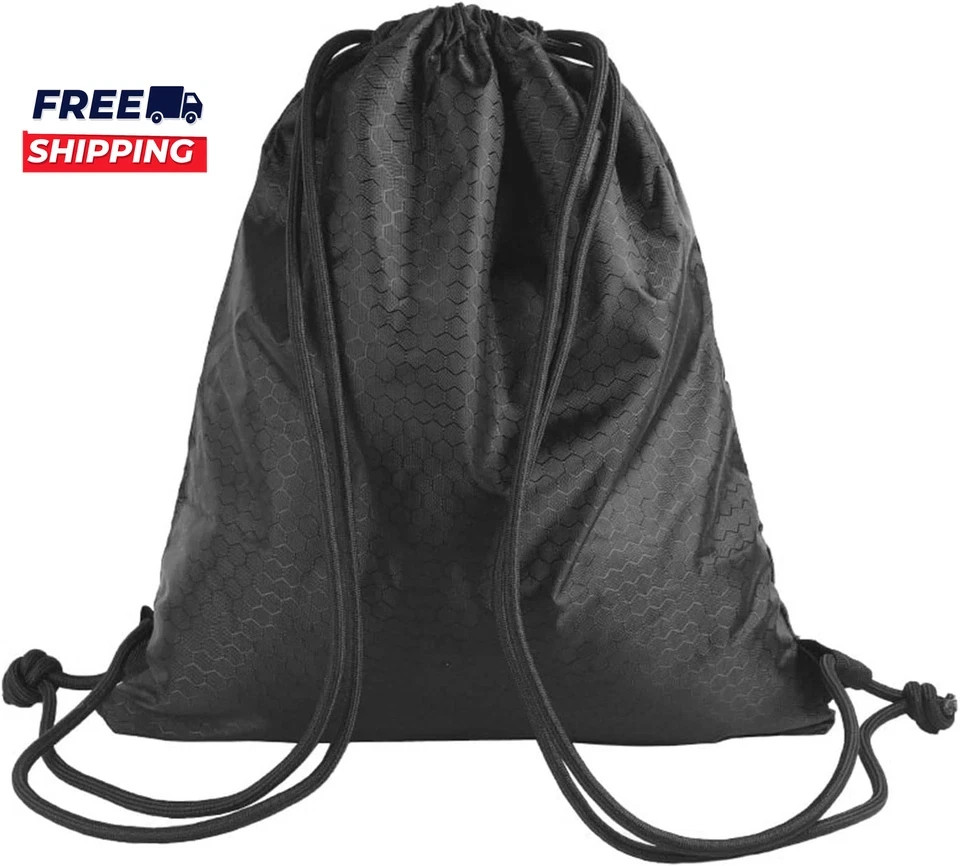 Drawstring Backpack Bag Waterproof Draw String Back Sack with Zip Pocket