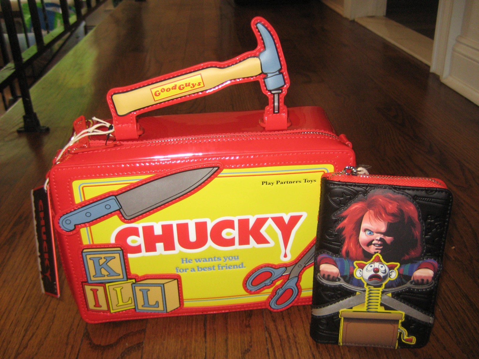 Loungefly Child’s Play Chucky Good Guys Tool Chest Crossbody Bag + Wallet New!