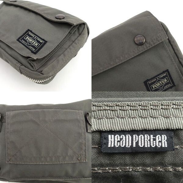 PORTER Smoky Gray Flap Shoulder Bag Canvas Men Vintage Authentic Made in JAPAN